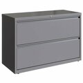 Hirsh Industries 23748 HL10000 Series Arctic Silver Two-Drawer Lateral File Cabinet 42023748